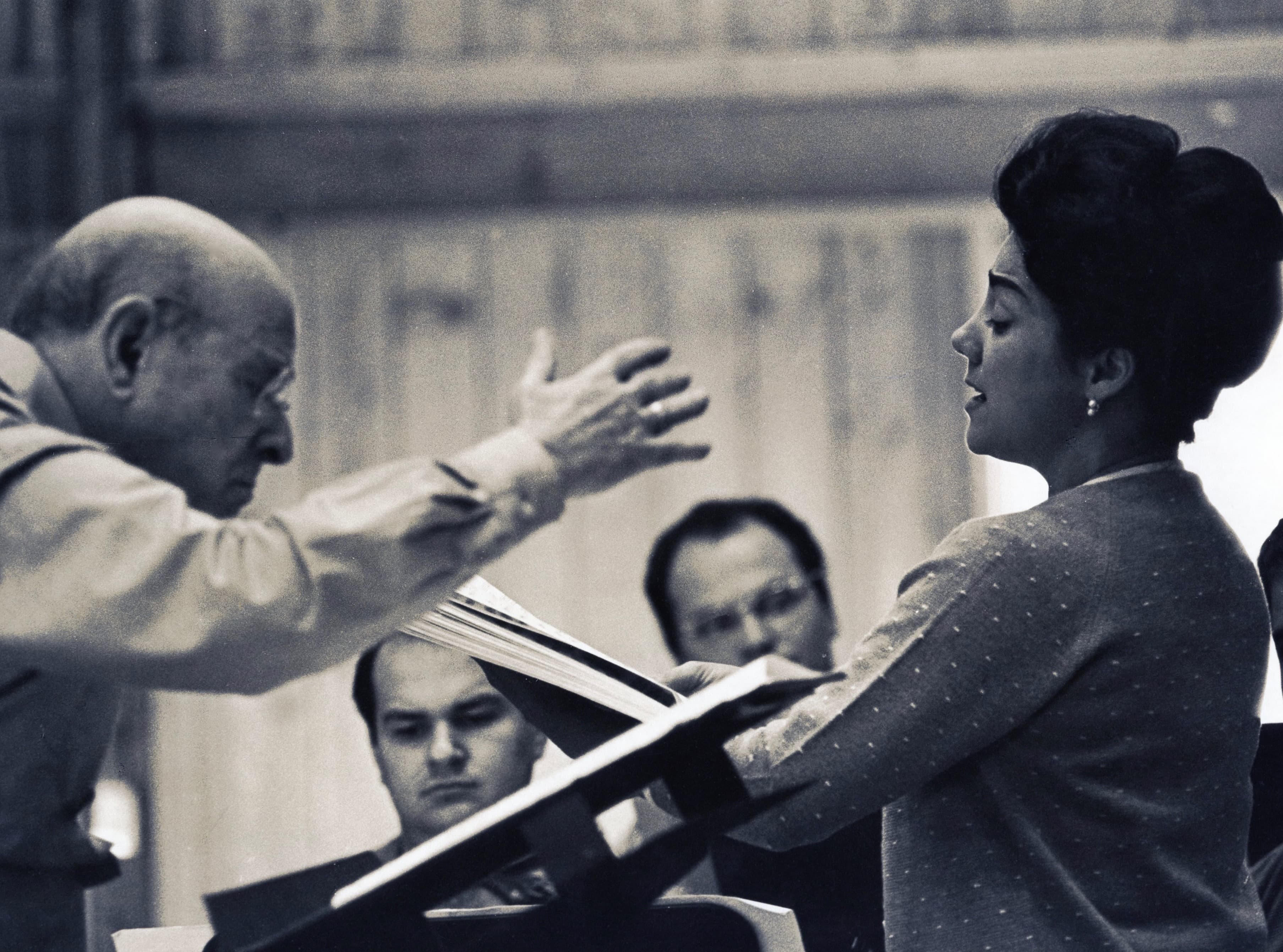 Pablo Casals conducting Olga Iglesias at the Marlboro Music Festival, 1965